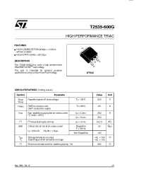 Datasheet T2535-600G manufacturer STMicroelectronics